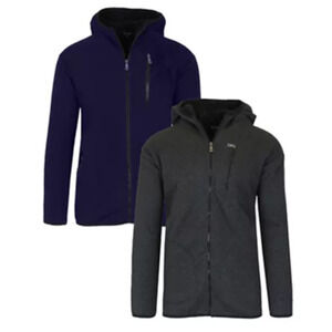 Blu Rock Men's Tech Sherpa Fleece-Lined Zip Hoodie With Chest Pocket, Size XL‌‍‍